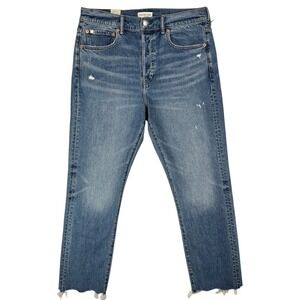 NEW AE77 Straight Crop Jeans Size 12 High Rise Button Fly American Eagle Premium